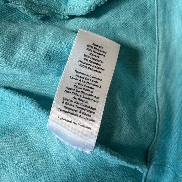 TALBOTS Cardigan Sweater/Blazer;, size 3X; SOFT; Teal Blue lightweight layer - Picture 8 of 11